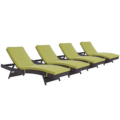 Modway Furniture Convene Chaise Outdoor Patio Set of 4 by Modway - EEI-2429-EXP-MOC-SET