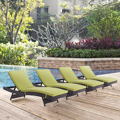 Modway Furniture Convene Chaise Outdoor Patio Set of 4 by Modway - EEI-2429-EXP-MOC-SET