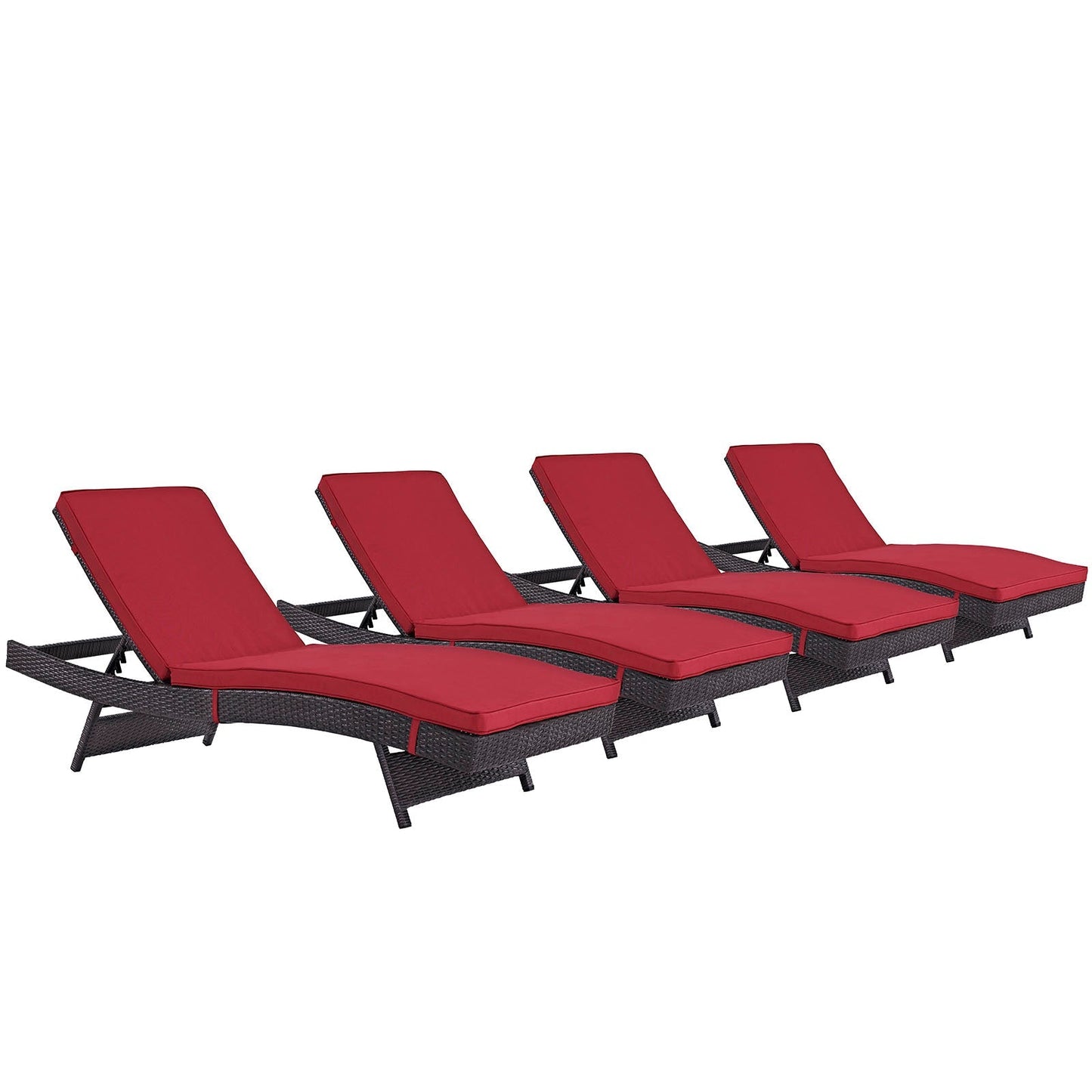 Modway Furniture Convene Chaise Outdoor Patio Set of 4 by Modway - EEI-2429-EXP-MOC-SET