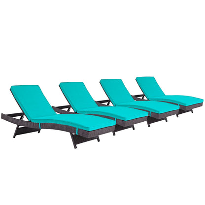 Modway Furniture Convene Chaise Outdoor Patio Set of 4 by Modway - EEI-2429-EXP-MOC-SET