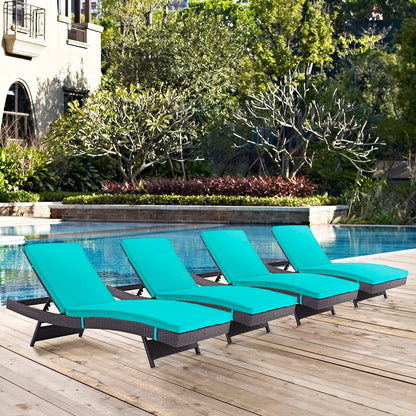 Modway Furniture Convene Chaise Outdoor Patio Set of 4 by Modway - EEI-2429-EXP-MOC-SET