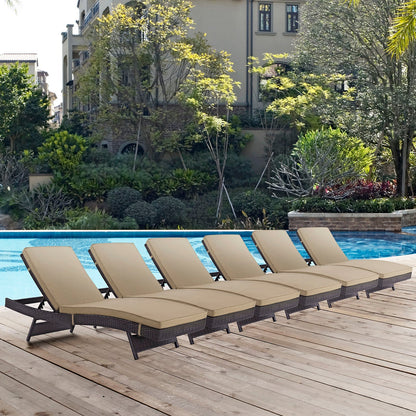 Modway Furniture Convene Chaise Outdoor Patio Set of 6 by Modway - EEI-2430-EXP-ORA-SET