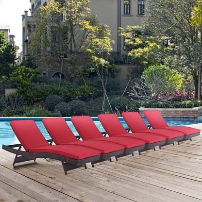 Modway Furniture Convene Chaise Outdoor Patio Set of 6 by Modway - EEI-2430-EXP-ORA-SET