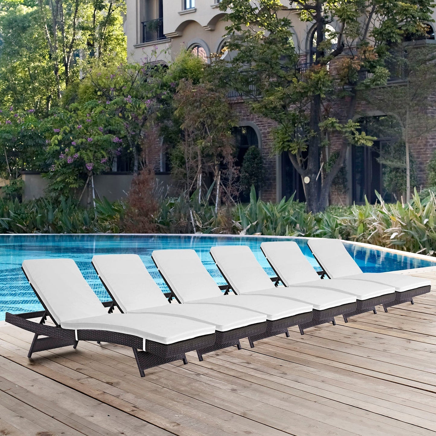 Modway Furniture Convene Chaise Outdoor Patio Set of 6 by Modway - EEI-2430-EXP-ORA-SET