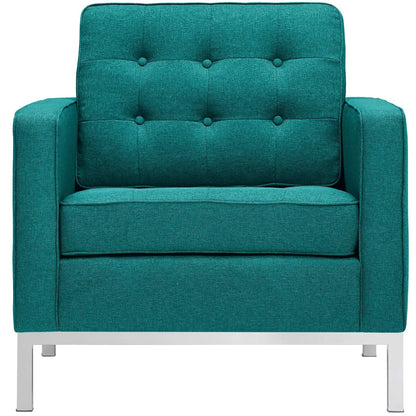Modway furniture Loft Armchairs Upholstered Fabric Set of 2 - EEI-2440-LGR-SET