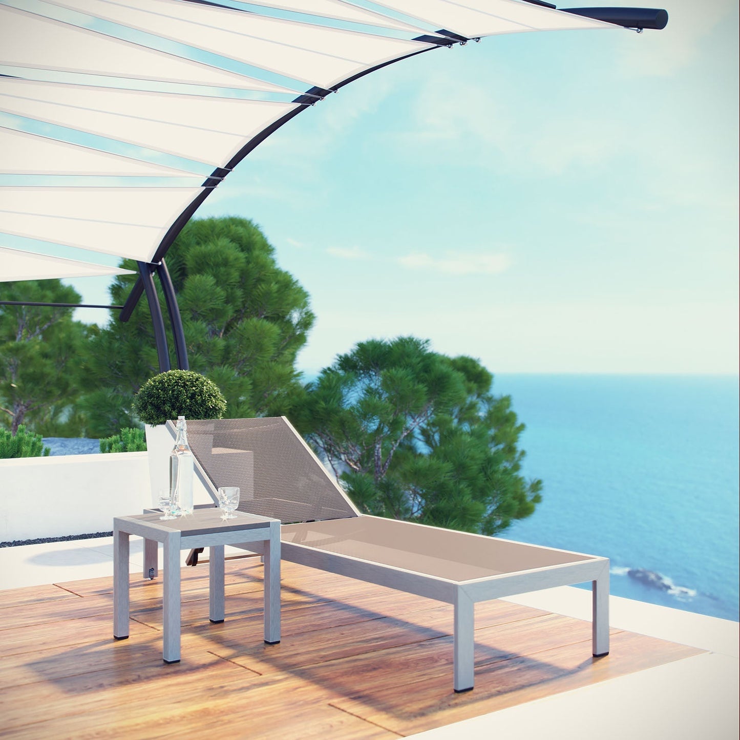 Modway Furniture Shore 2 Piece Outdoor Patio Aluminum Set – EEI-2470