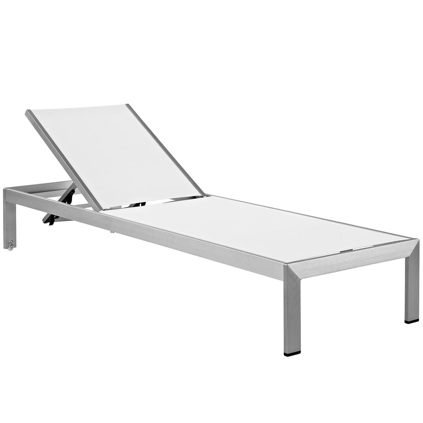 Modway Furniture Shore Chaise Outdoor Patio Aluminum Set of 2 – EEI-2472-SLV-BLK-SET