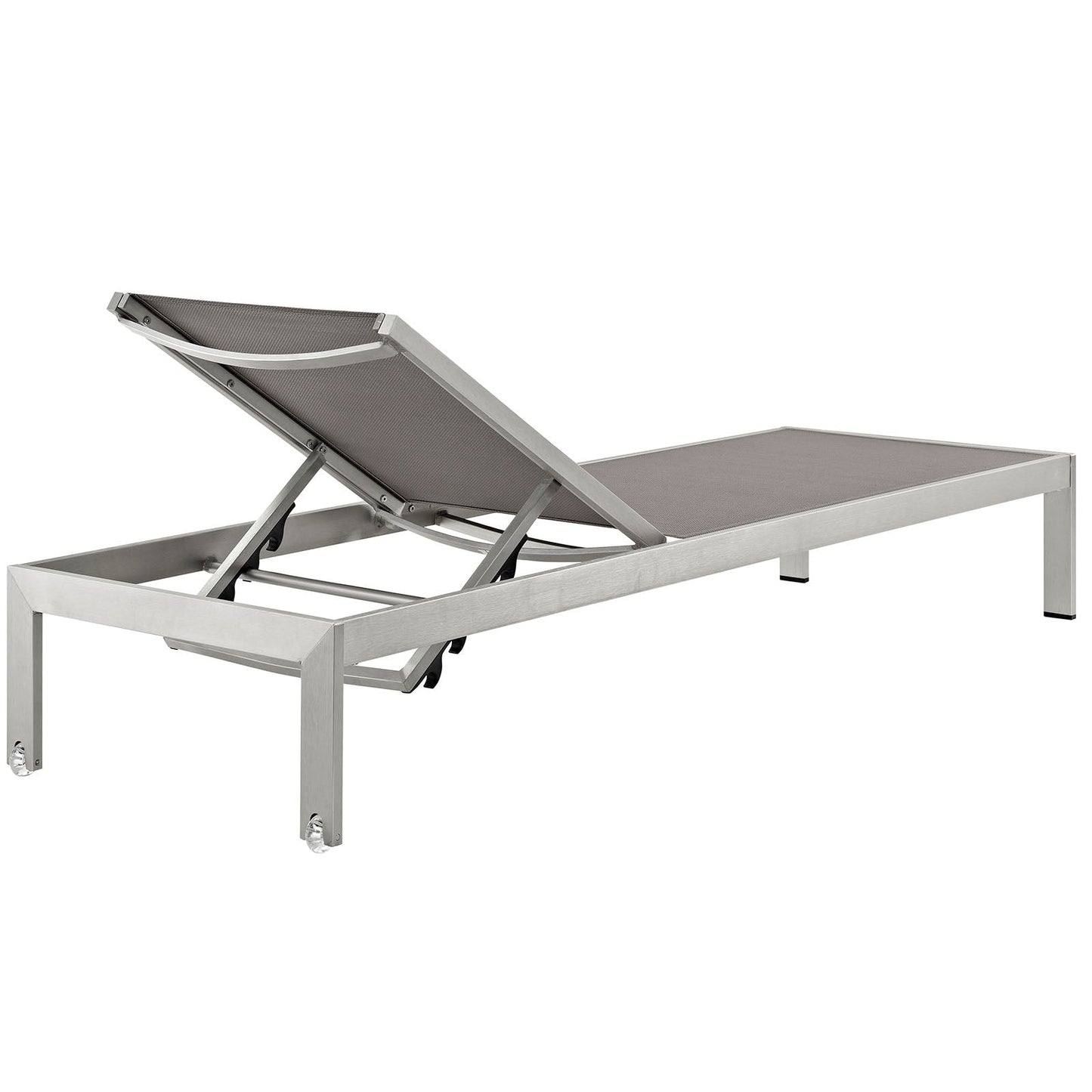Modway Furniture Shore Chaise Outdoor Patio Aluminum Set of 4 – EEI-2473-SLV-BLK-SET