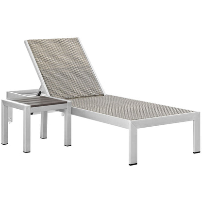 Modway Furniture Shore 2 Piece Outdoor Patio Set - EEI-2475-SLV-GRY-SET