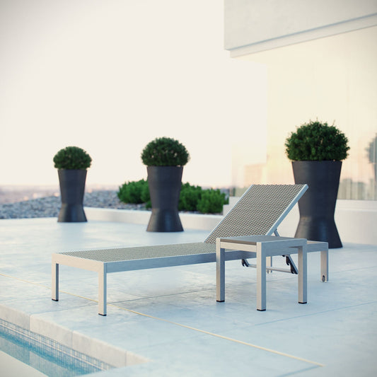 Modway Furniture Shore 2 Piece Outdoor Patio Set - EEI-2475-SLV-GRY-SET