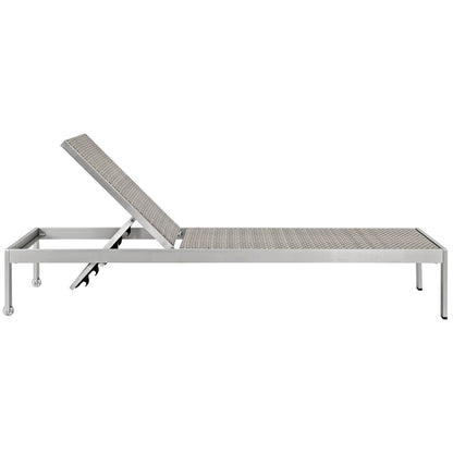 Modway Furniture Shore 3 Piece Outdoor Patio Aluminum Set – EEI-2476-SLV-GRY-SET