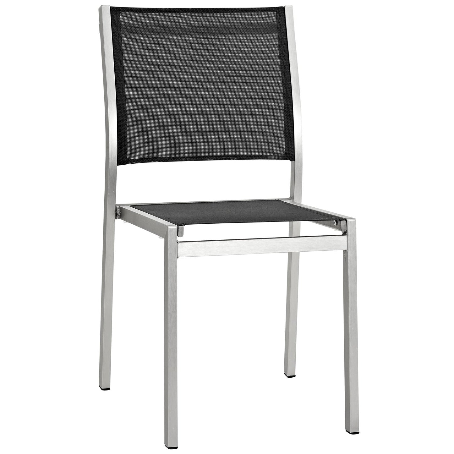 Modway Furniture Shore 5 Piece Outdoor Patio Aluminum Dining Set – EEI-2482-SLV-BLK-SET