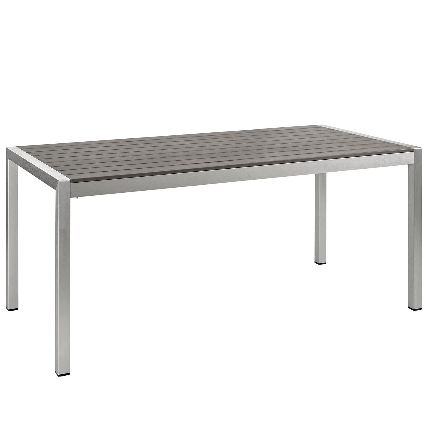 Modway Furniture Shore 7 Piece Outdoor Patio Aluminum Dining Set – EEI-2485-SLV-BLK-SET