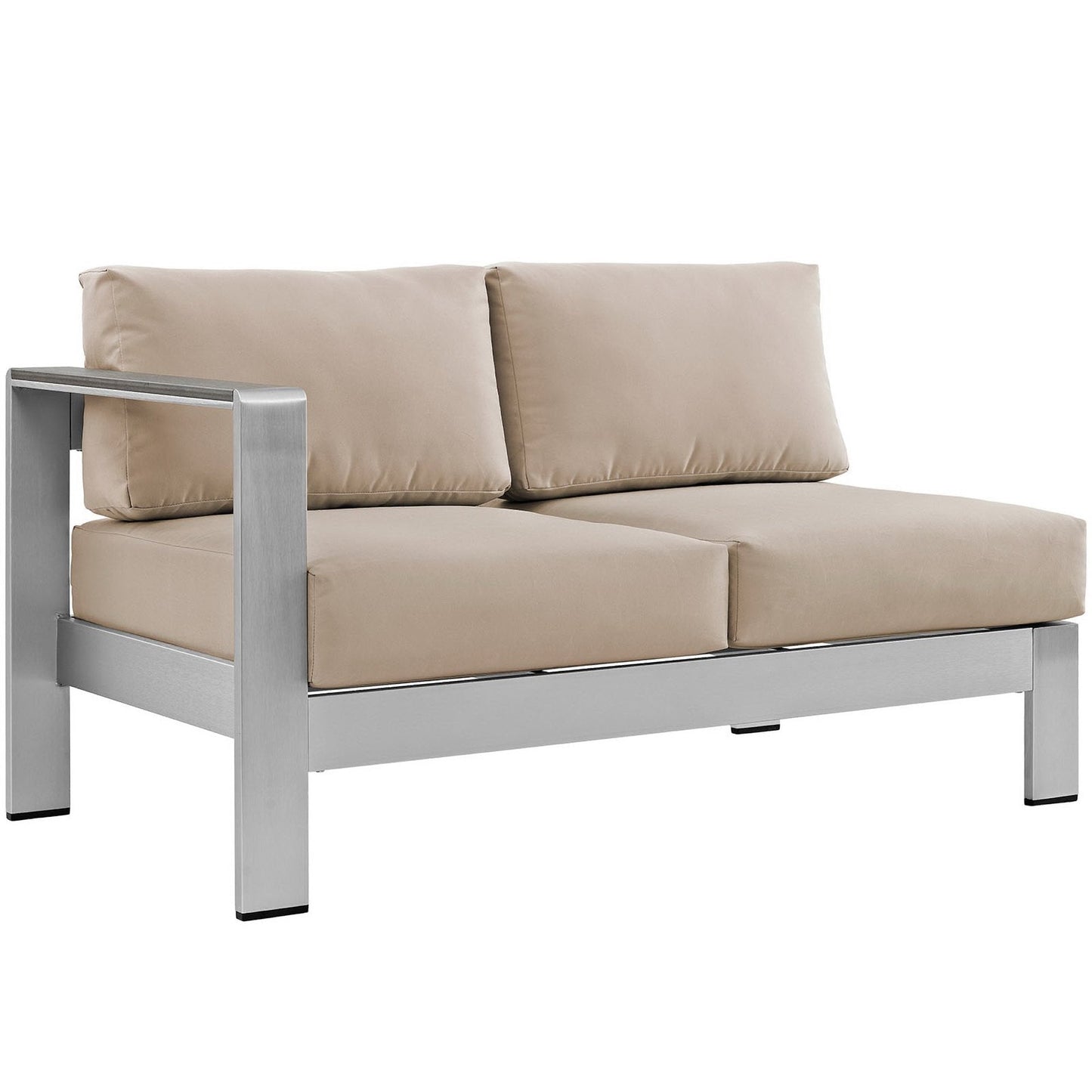 Modway Furniture Shore 6 Piece Outdoor Aluminum Sectional Sofa Set by Modway - EEI-2558-SLV-GRY