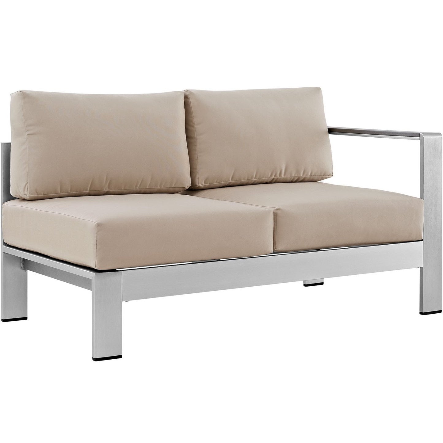 Modway Furniture Shore 6 Piece Outdoor Aluminum Sectional Sofa Set by Modway - EEI-2558-SLV-GRY
