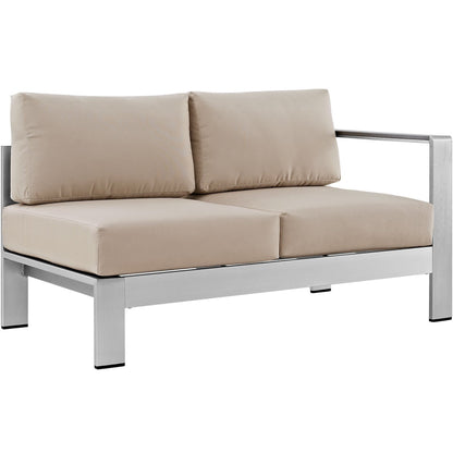 Modway Furniture Shore 6 Piece Outdoor Aluminum Sectional Sofa Set by Modway - EEI-2558-SLV-GRY
