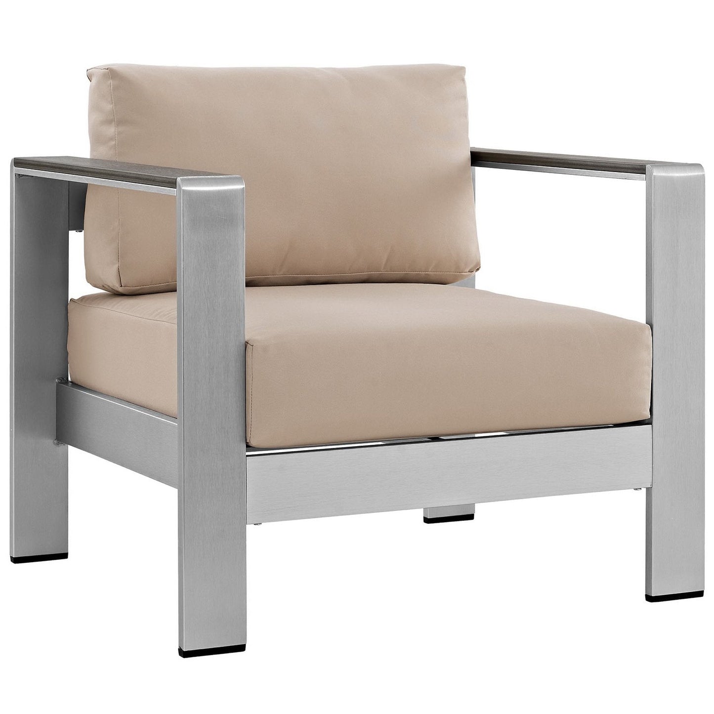 Modway Furniture Shore 6 Piece Outdoor Aluminum Sectional Sofa Set by Modway - EEI-2558-SLV-GRY
