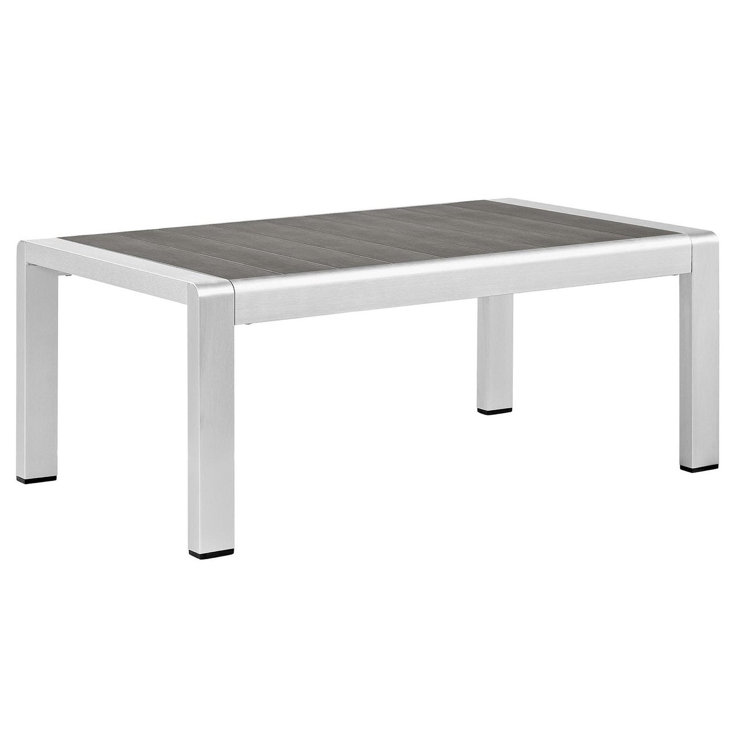 Modway Furniture Shore 6 Piece Outdoor Aluminum Sectional Sofa Set by Modway - EEI-2558-SLV-GRY