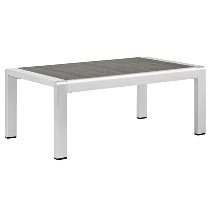 Modway Furniture Shore 6 Piece Outdoor Aluminum Sectional Sofa Set by Modway - EEI-2558-SLV-GRY