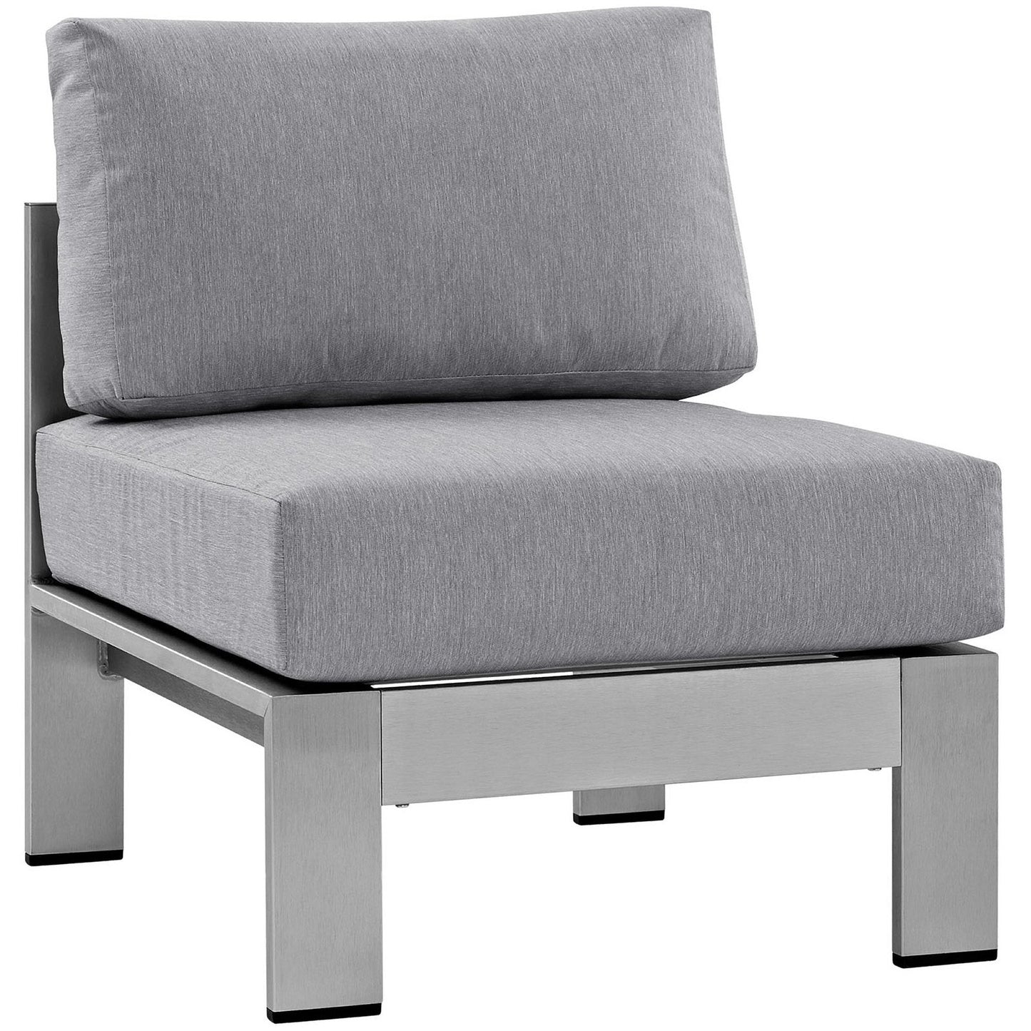 Modway Furniture Shore 6 Piece Outdoor Aluminum Sectional Sofa Set by Modway - EEI-2558-SLV-GRY