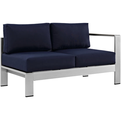 Modway Furniture Shore 6 Piece Outdoor Aluminum Sectional Sofa Set by Modway - EEI-2558-SLV-GRY