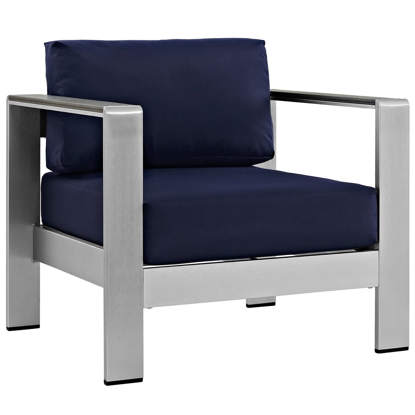 Modway Furniture Shore 6 Piece Outdoor Aluminum Sectional Sofa Set by Modway - EEI-2558-SLV-GRY