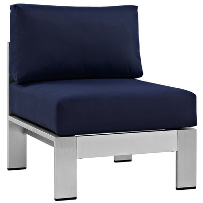 Modway Furniture Shore 6 Piece Outdoor Aluminum Sectional Sofa Set by Modway - EEI-2558-SLV-GRY