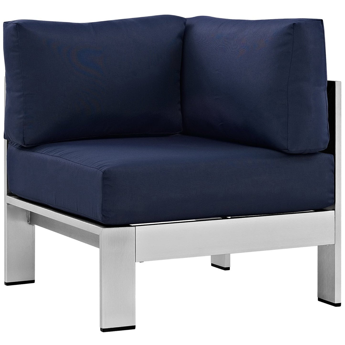 Modway Furniture Shore 6 Piece Outdoor Aluminum Sectional Sofa Set by Modway - EEI-2558-SLV-GRY