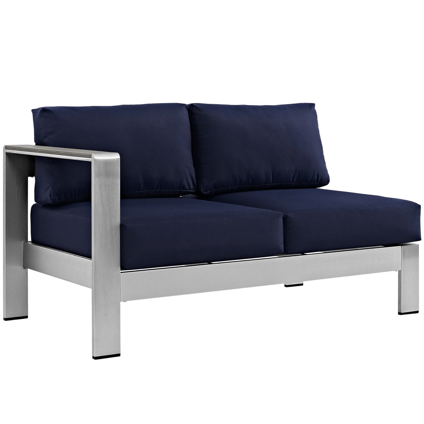 Modway Furniture Shore 5 Piece Outdoor Aluminum Sectional Sofa Set by Modway - EEI-2560-SLV-GRY