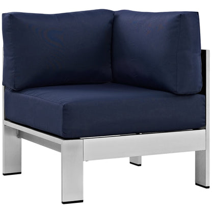 Modway Furniture Shore 5 Piece Outdoor Aluminum Sectional Sofa Set by Modway - EEI-2560-SLV-GRY