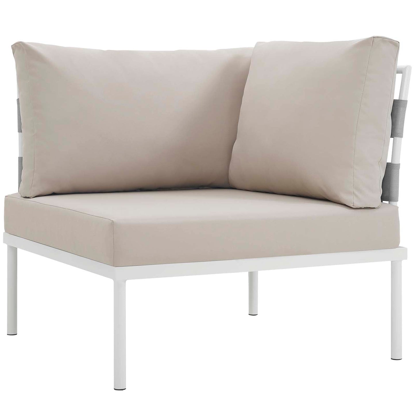 Modway Furniture Harmony 7 Piece Outdoor Patio Aluminum Sectional Sofa Set by Modway - EEI-2620-WHI-BEI-SET