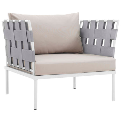 Modway Furniture Harmony 7 Piece Outdoor Patio Aluminum Sectional Sofa Set by Modway - EEI-2620-WHI-BEI-SET