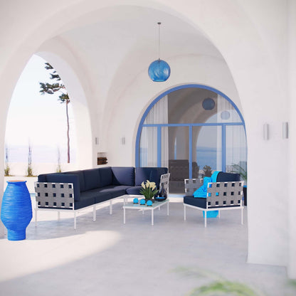 Modway Furniture Harmony 7 Piece Outdoor Patio Aluminum Sectional Sofa Set by Modway - EEI-2620-WHI-BEI-SET