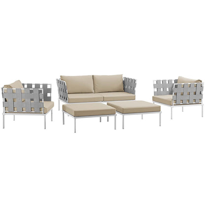 Modway Furniture Harmony 5 Piece Outdoor Patio Aluminum Sectional Sofa Set by Modway – EEI-2621