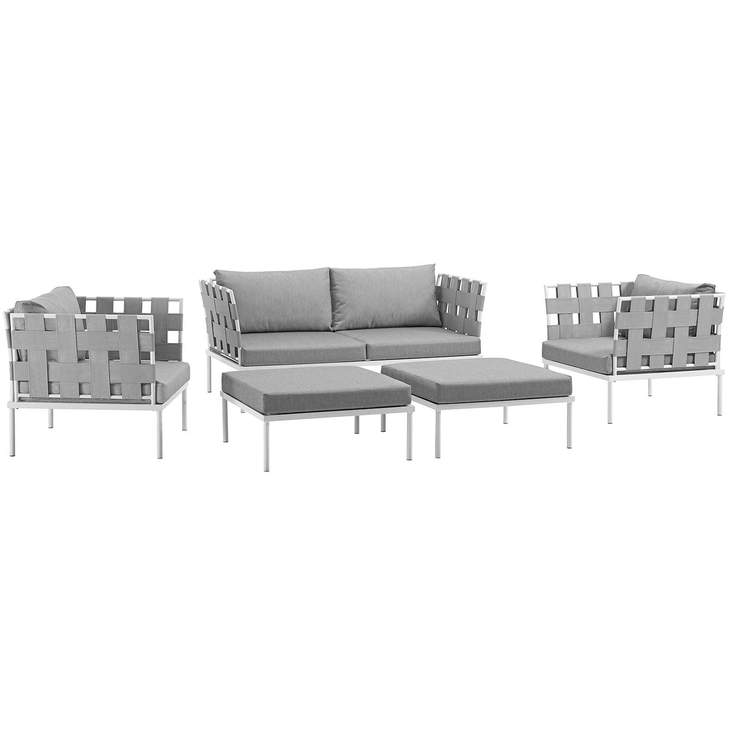 Modway Furniture Harmony 5 Piece Outdoor Patio Aluminum Sectional Sofa Set by Modway – EEI-2621