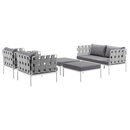 Modway Furniture Harmony 5 Piece Outdoor Patio Aluminum Sectional Sofa Set by Modway – EEI-2621