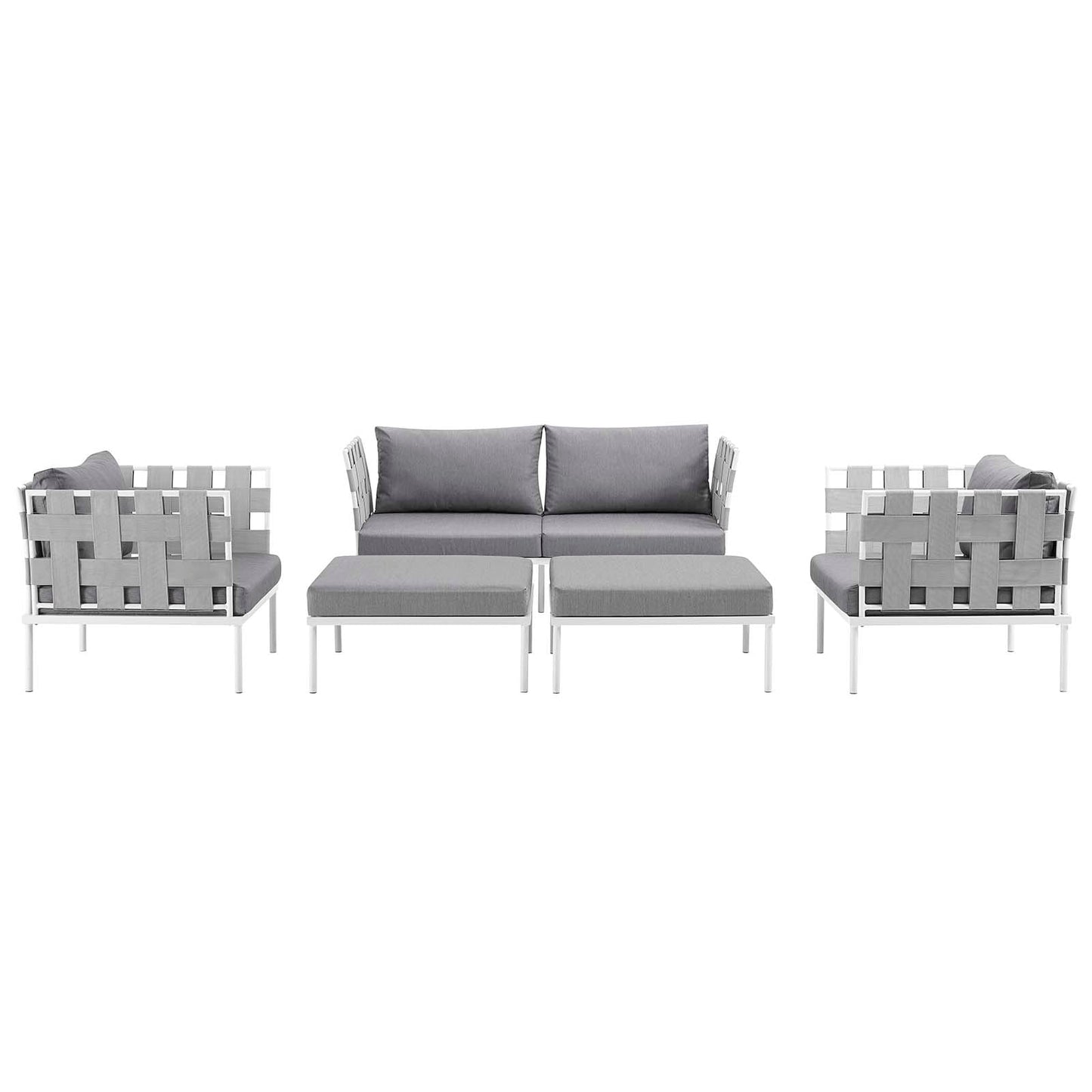 Modway Furniture Harmony 5 Piece Outdoor Patio Aluminum Sectional Sofa Set by Modway – EEI-2621