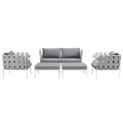 Modway Furniture Harmony 5 Piece Outdoor Patio Aluminum Sectional Sofa Set by Modway – EEI-2621