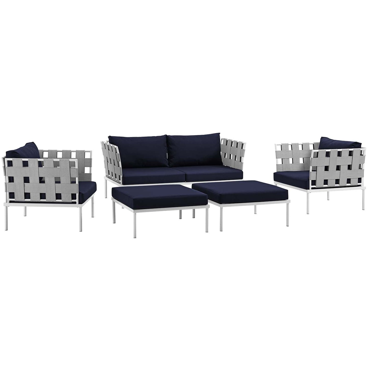 Modway Furniture Harmony 5 Piece Outdoor Patio Aluminum Sectional Sofa Set by Modway – EEI-2621