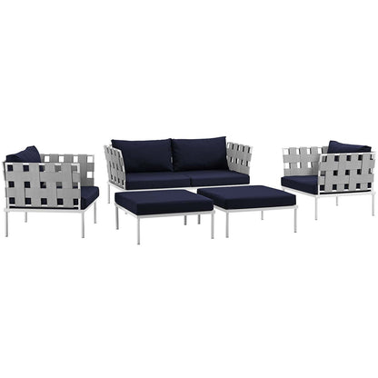 Modway Furniture Harmony 5 Piece Outdoor Patio Aluminum Sectional Sofa Set by Modway – EEI-2621