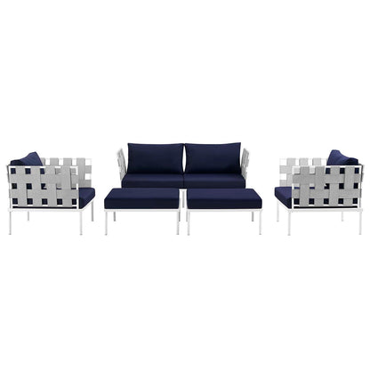 Modway Furniture Harmony 5 Piece Outdoor Patio Aluminum Sectional Sofa Set by Modway – EEI-2621