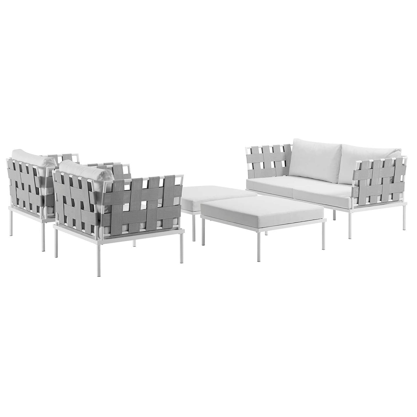 Modway Furniture Harmony 5 Piece Outdoor Patio Aluminum Sectional Sofa Set by Modway – EEI-2621