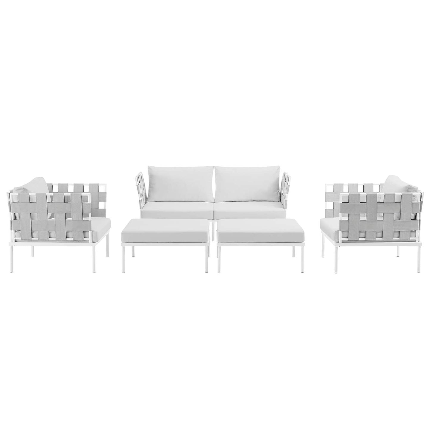 Modway Furniture Harmony 5 Piece Outdoor Patio Aluminum Sectional Sofa Set by Modway – EEI-2621