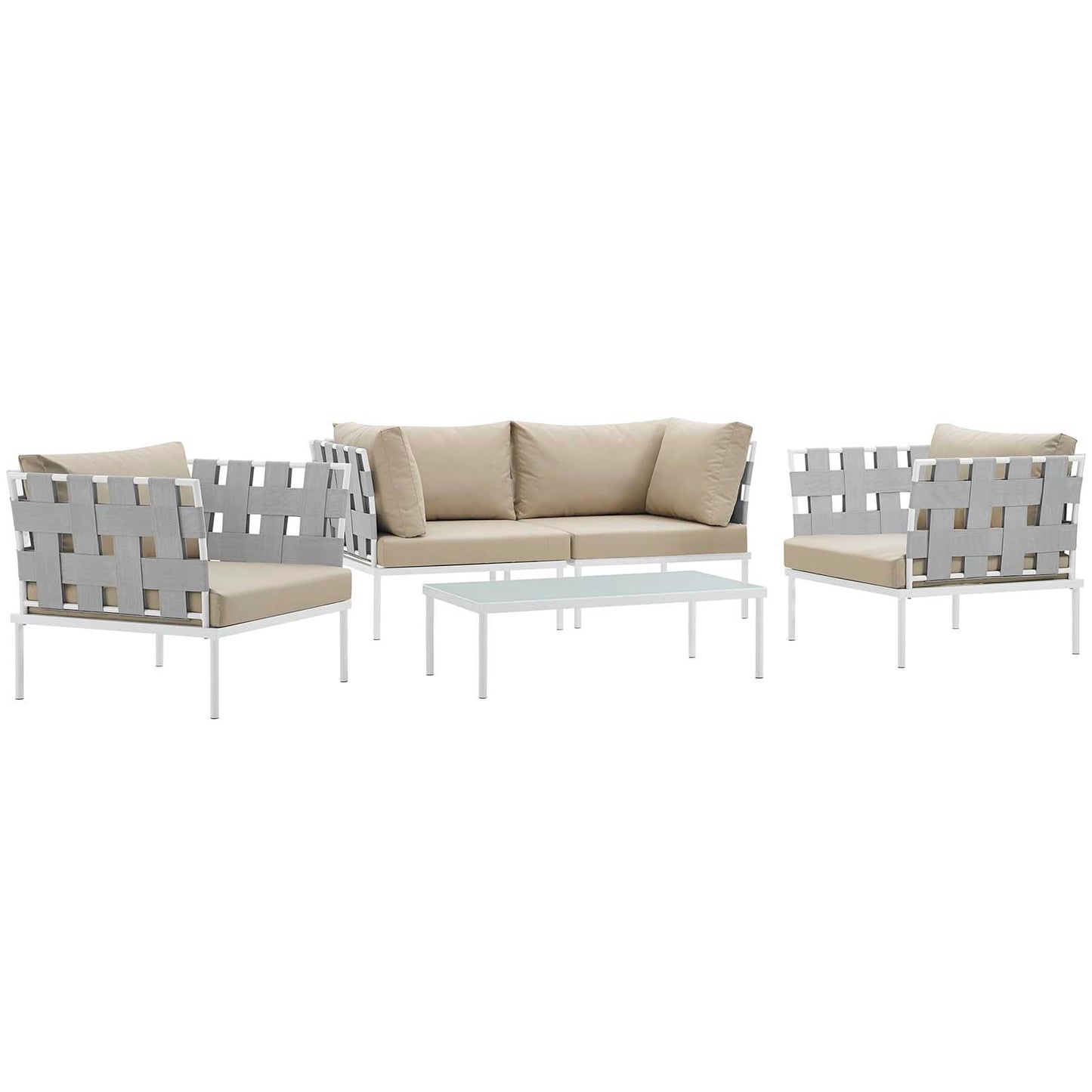 Modway Furniture Harmony 5  Piece Outdoor Patio Aluminum Sectional Sofa Set by Modway – EEI-2623