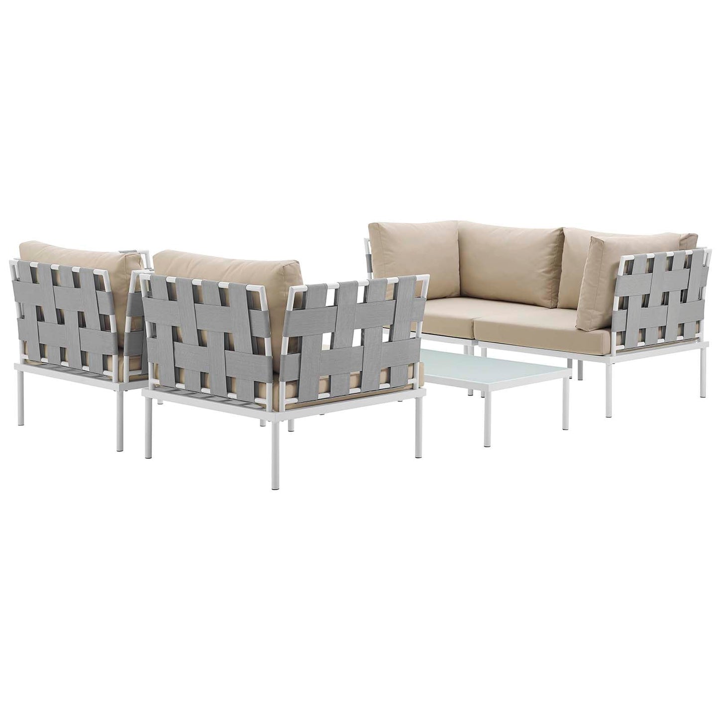 Modway Furniture Harmony 5  Piece Outdoor Patio Aluminum Sectional Sofa Set by Modway – EEI-2623