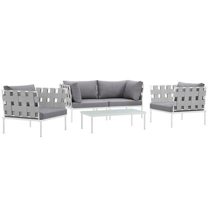 Modway Furniture Harmony 5  Piece Outdoor Patio Aluminum Sectional Sofa Set by Modway – EEI-2623
