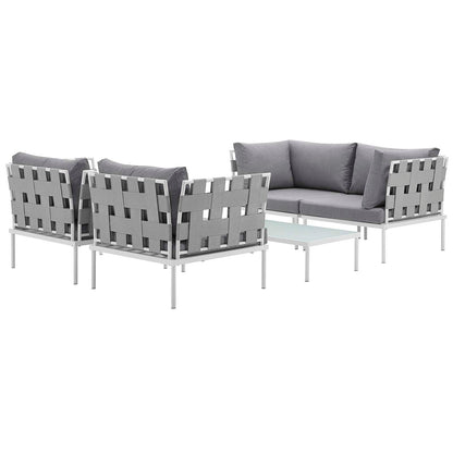 Modway Furniture Harmony 5  Piece Outdoor Patio Aluminum Sectional Sofa Set by Modway – EEI-2623