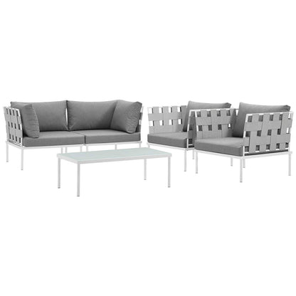 Modway Furniture Harmony 5  Piece Outdoor Patio Aluminum Sectional Sofa Set by Modway – EEI-2623