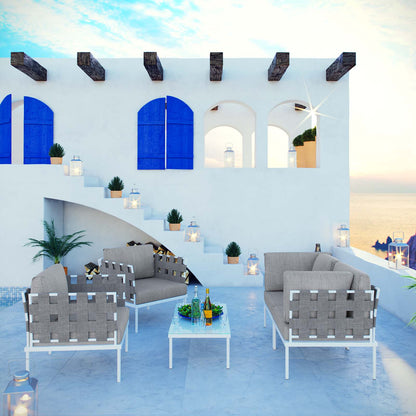 Modway Furniture Harmony 5  Piece Outdoor Patio Aluminum Sectional Sofa Set by Modway – EEI-2623