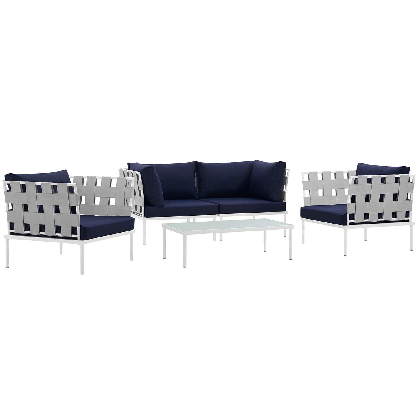 Modway Furniture Harmony 5  Piece Outdoor Patio Aluminum Sectional Sofa Set by Modway – EEI-2623